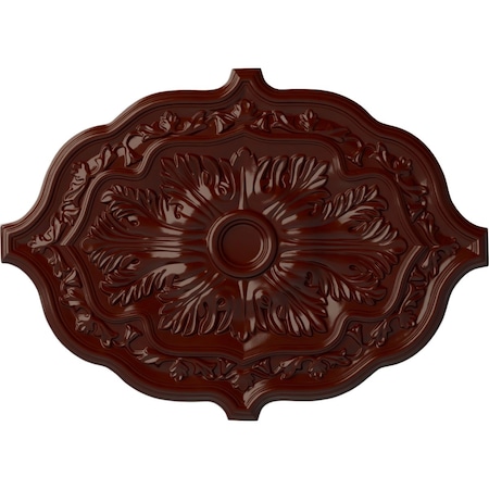 Ekena Millwork Pesaro Ceiling Medallion, Hand-Painted Brushed Mahogany, 36"W x 26"H x 1 1/2"P CM36X26PEBMF